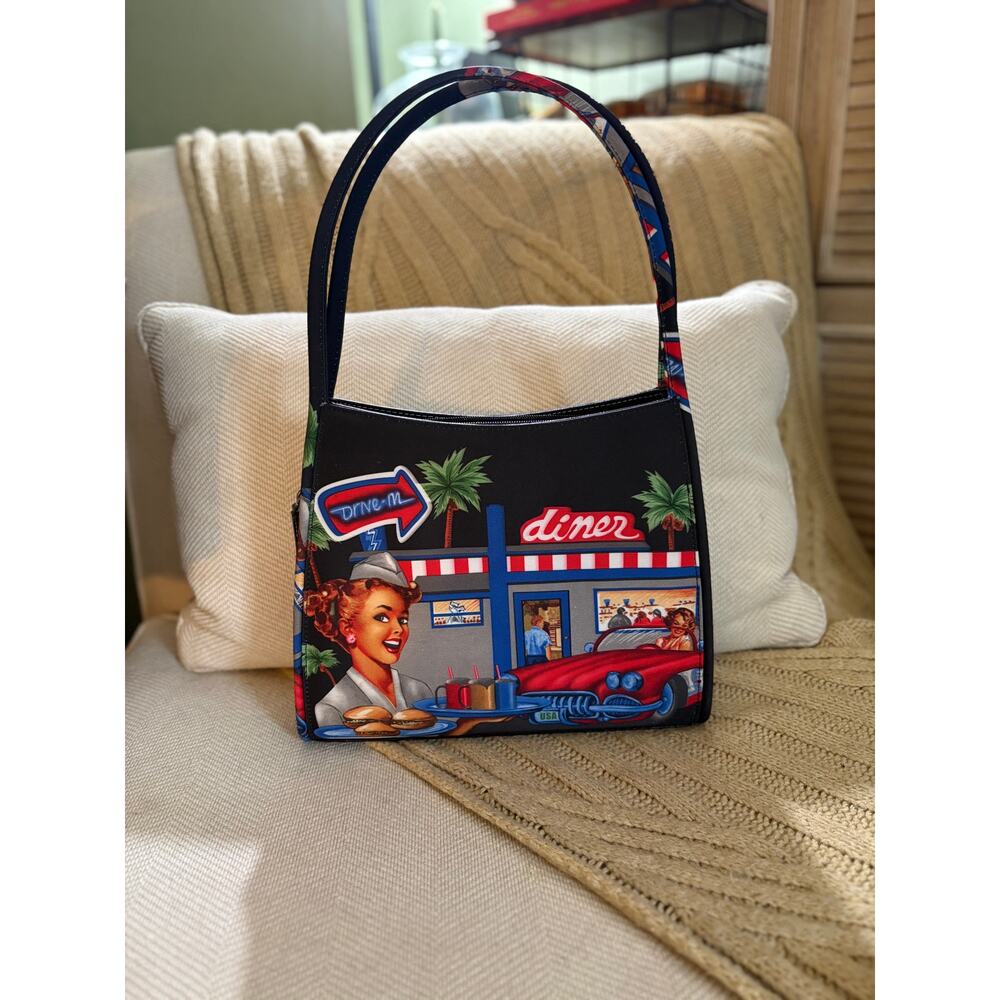 Old Fashioned Drive-In Diner Retro 50's Shoulder Bag